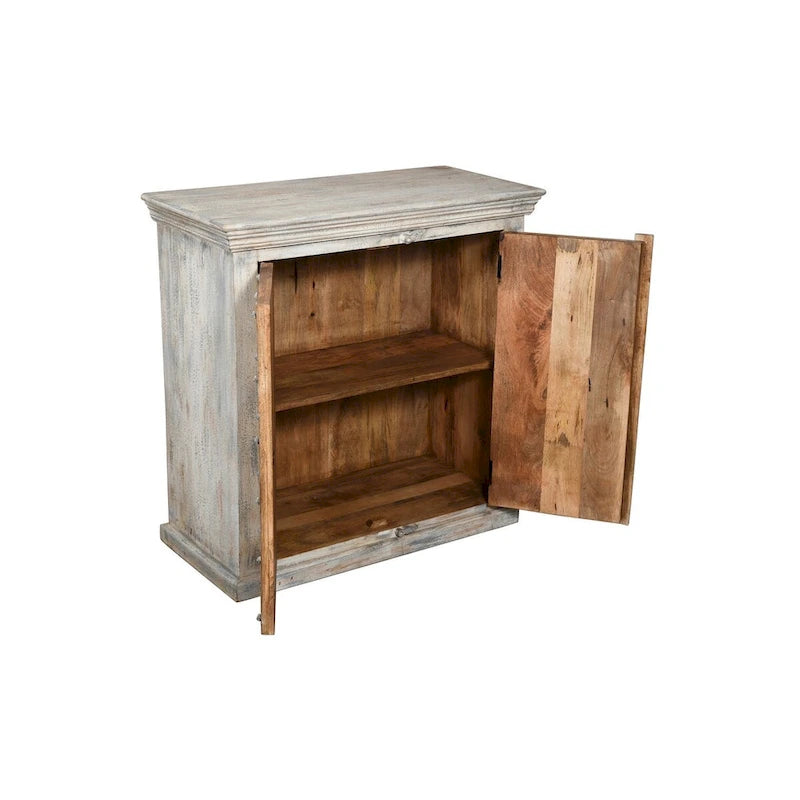 Armoire d'appoint rustique blanche à 2 portes
