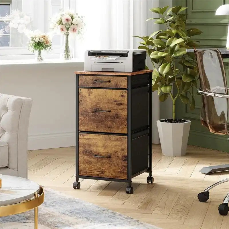 Commode classeur mobile pour chambre à coucher avec 3 tiroirs - 15,7 P x 15,4 L x 29,5 H