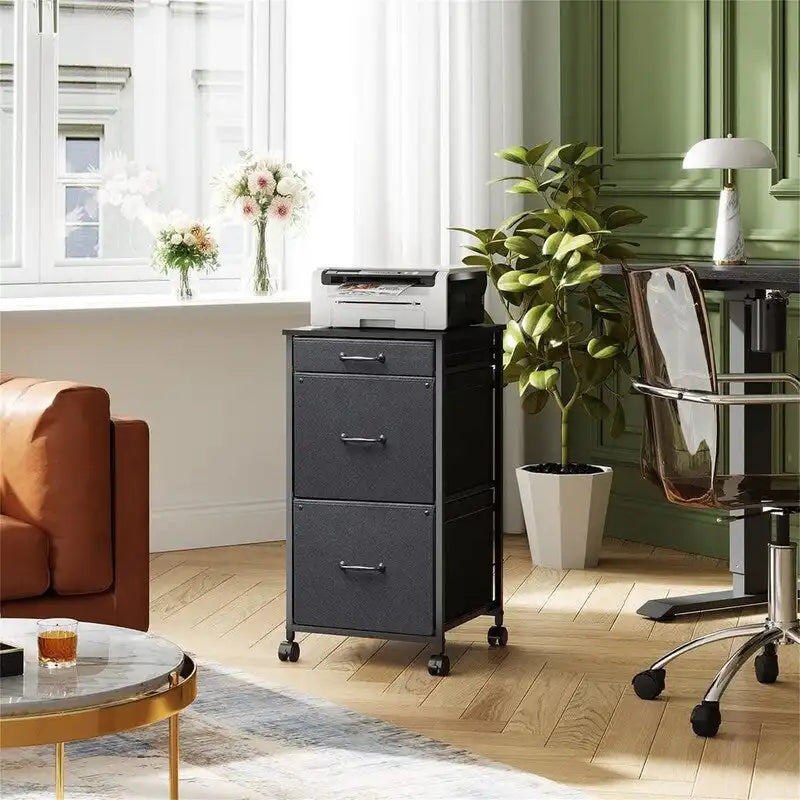 Mobile File Cabinet Dresser for Bedroom with 3 Drawers - 15.7 D x 15.4 W x 29.5 H