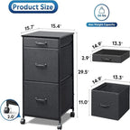 Commode classeur mobile pour chambre à coucher avec 3 tiroirs - 15,7 P x 15,4 L x 29,5 H
