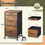 Commode classeur mobile pour chambre à coucher avec 3 tiroirs - 15,7 P x 15,4 L x 29,5 H