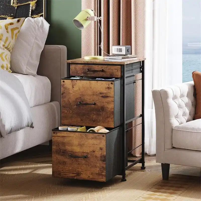 Commode classeur mobile pour chambre à coucher avec 3 tiroirs - 15,7 P x 15,4 L x 29,5 H