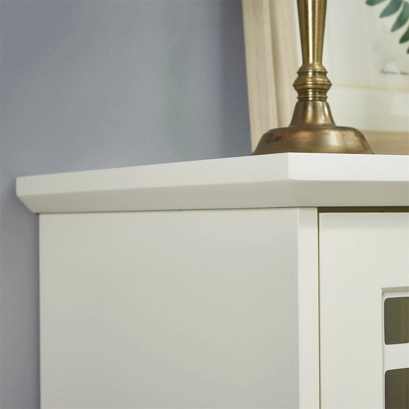 Buffet blanc antique avec portes vitrées, pour salon/salle à manger