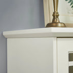 Buffet blanc antique avec portes vitrées, pour salon/salle à manger