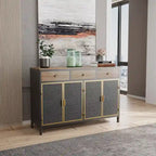 Bahut gris foncé moderne, 4 portes et 3 tiroirs