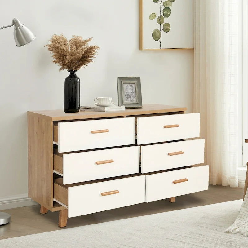 Meuble de rangement 3 tiroirs Rosewood, style grain de bois, individuel