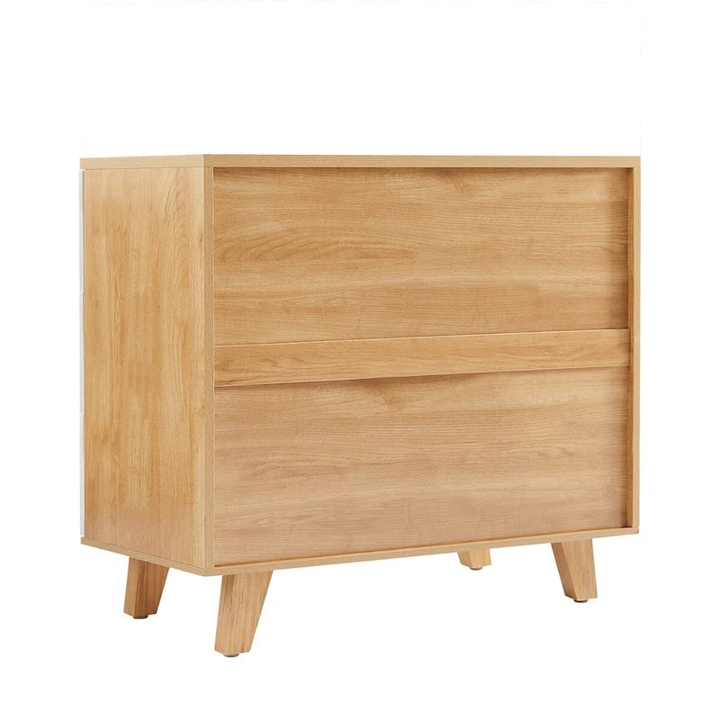 Meuble de rangement 3 tiroirs Rosewood, style grain de bois, individuel