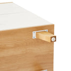 Meuble de rangement 3 tiroirs Rosewood, style grain de bois, individuel