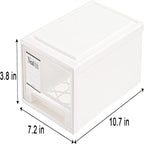Lot de 3 organiseurs de tiroir en plastique blanc empilables – 5,7 litres chacun