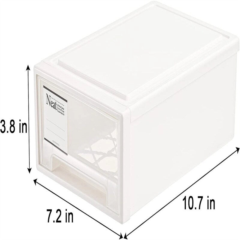 Lot de 3 organiseurs de tiroir en plastique blanc empilables – 5,7 litres chacun