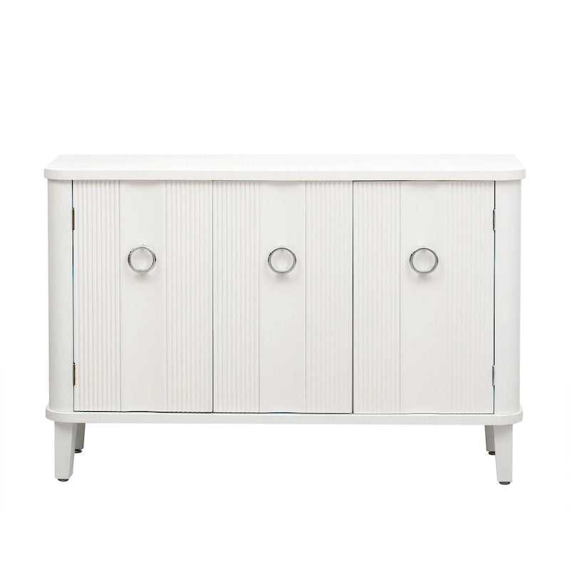 Armoire de rangement 3 portes à étagères réglables, blanche/noire