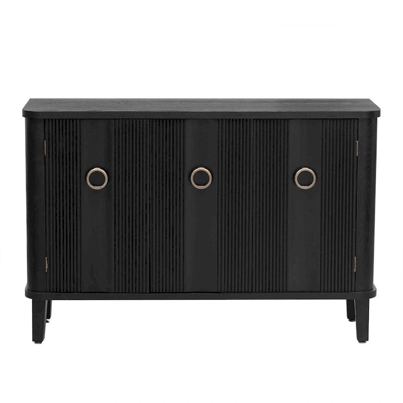 Armoire de rangement 3 portes à étagères réglables, blanche/noire