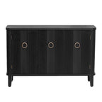Armoire de rangement 3 portes à étagères réglables, blanche/noire