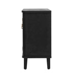 Armoire de rangement 3 portes à étagères réglables, blanche/noire