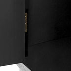 Armoire de rangement 3 portes à étagères réglables, blanche/noire