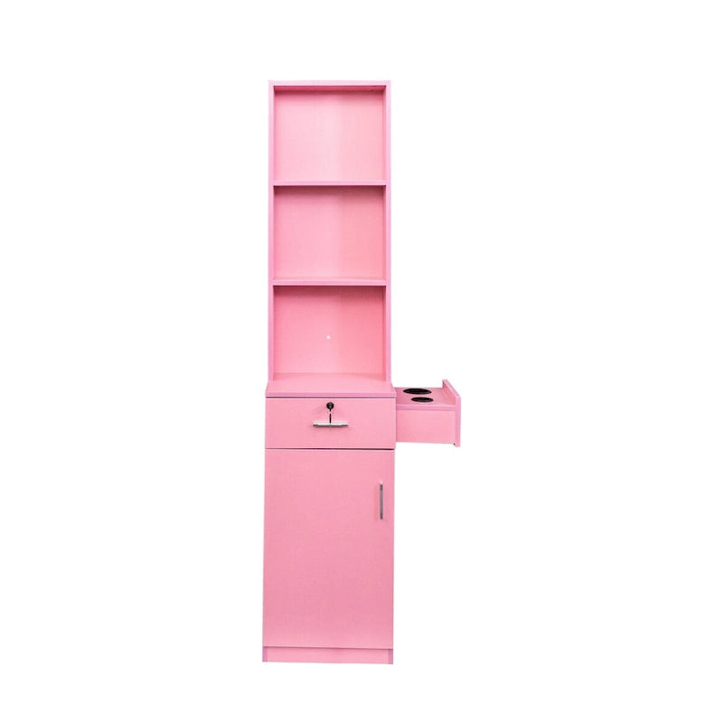 Armoire de rangement sur pied blanche/rose – Utilisation individuelle