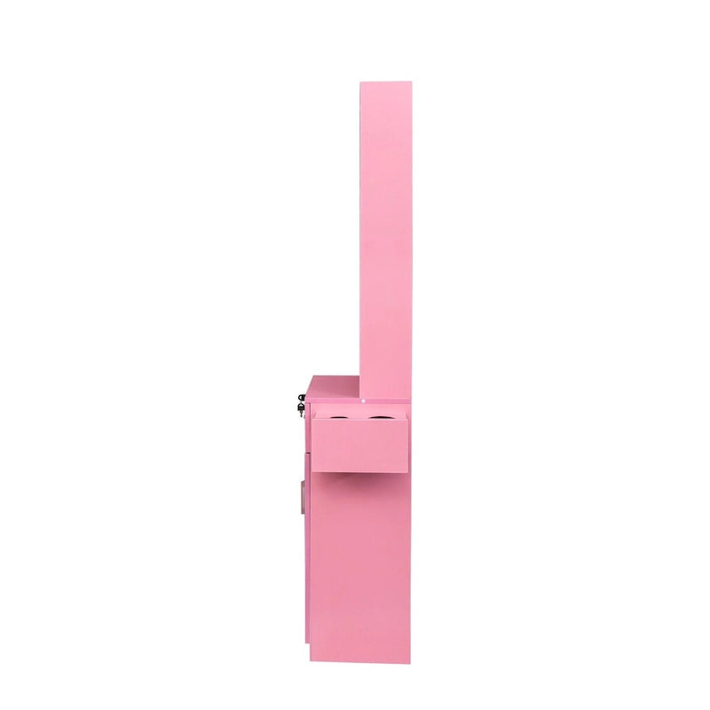 Armoire de rangement sur pied blanche/rose – Utilisation individuelle
