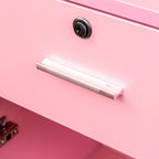 Armoire de rangement sur pied blanche/rose – Utilisation individuelle