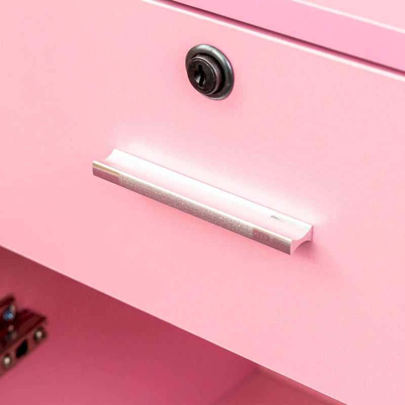 Armoire de rangement sur pied blanche/rose – Utilisation individuelle
