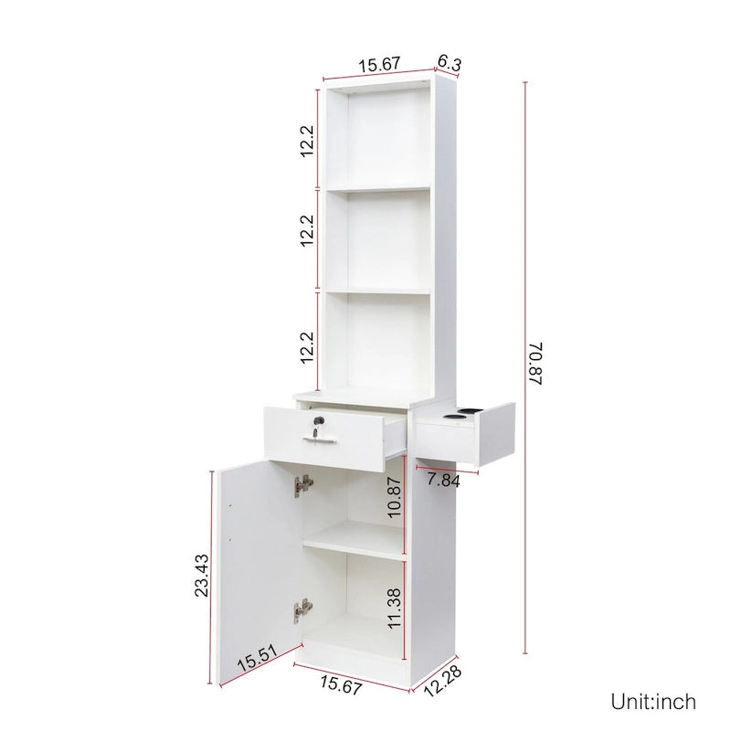 Armoire de rangement sur pied blanche/rose – Utilisation individuelle