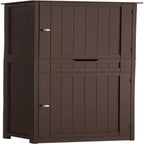 Armoire de rangement 2 portes marron/noir/blanc, montage 1 personne