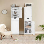 Armoire de rangement 2 portes marron/noir/blanc, montage 1 personne