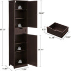 Armoire de rangement 2 portes marron/noir/blanc, montage 1 personne