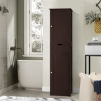 Armoire de rangement 2 portes marron/noir/blanc, montage 1 personne