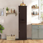 Armoire de rangement 2 portes marron/noir/blanc, montage 1 personne