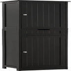 Armoire de rangement 2 portes marron/noir/blanc, montage 1 personne