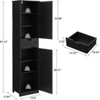 Armoire de rangement 2 portes marron/noir/blanc, montage 1 personne