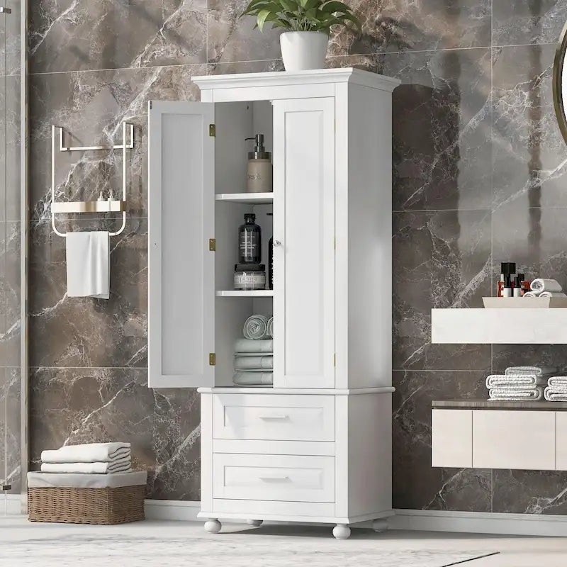 Armoire de rangement haute avec deux tiroirs