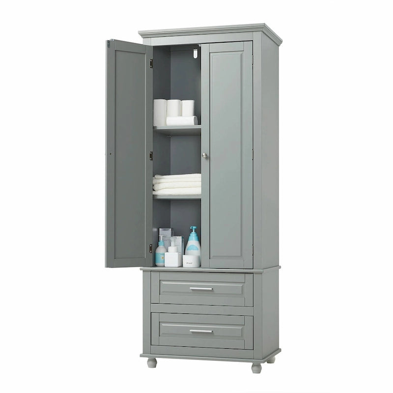 Armoire de rangement haute avec deux tiroirs