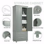 Armoire de rangement haute avec deux tiroirs
