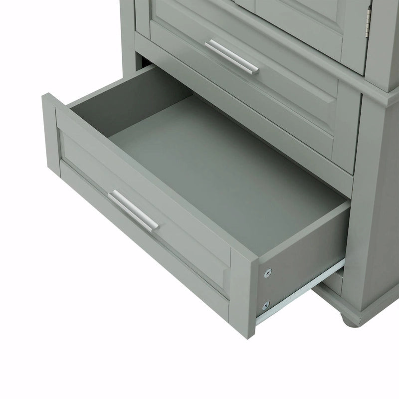 Armoire de rangement haute avec deux tiroirs