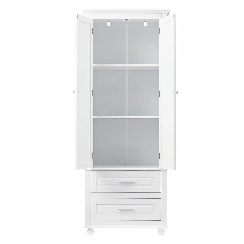 Armoire de rangement haute avec deux tiroirs