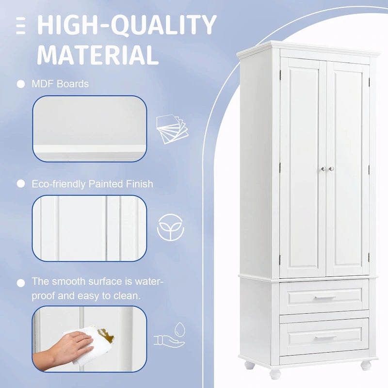 Armoire de rangement haute avec deux tiroirs