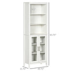 Meuble de rangement haut et étroit pour salle de bain, gris/blanc