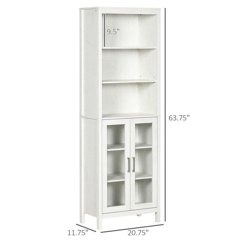 Meuble de rangement haut et étroit pour salle de bain, gris/blanc