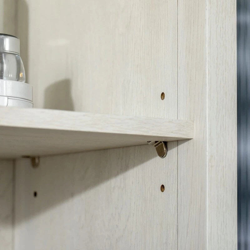 Meuble de rangement haut et étroit pour salle de bain, gris/blanc