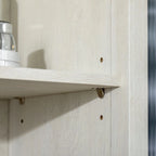 Meuble de rangement haut et étroit pour salle de bain, gris/blanc