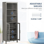 Meuble de rangement haut et étroit pour salle de bain, gris/blanc
