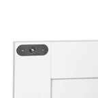 Meuble de rangement double porte blanc sur pied, étagère réglable, assemblage par 1 personne