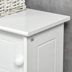 Meuble de rangement blanc à poser au-dessus des toilettes avec portes coulissantes et étagère réglable