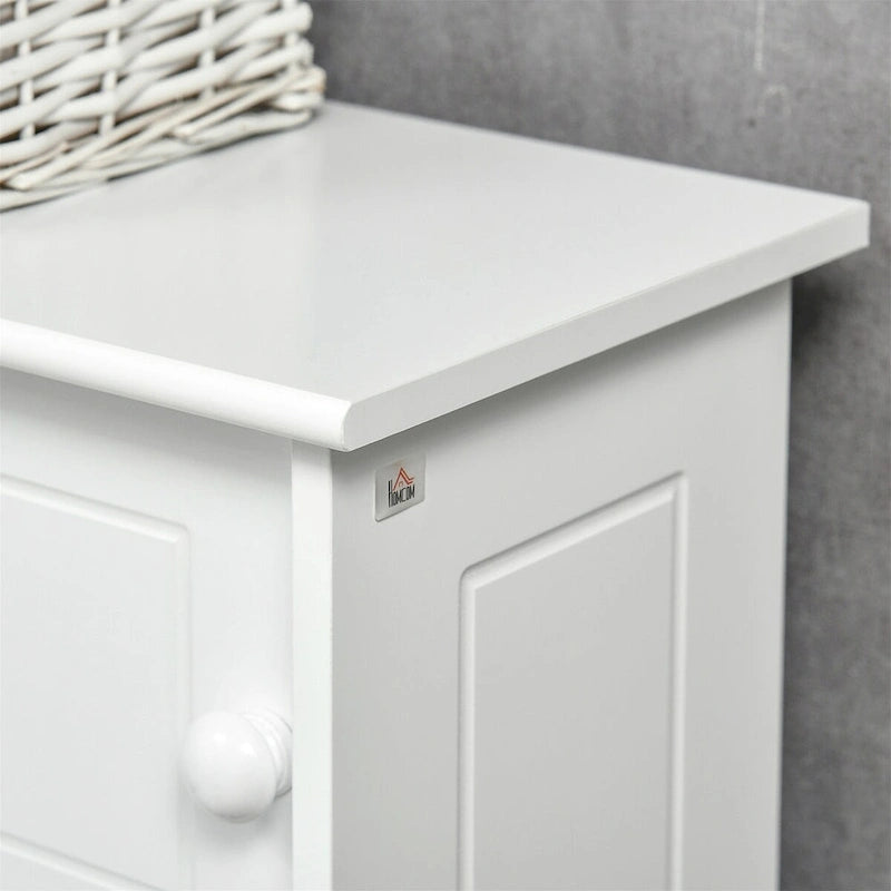 Meuble de rangement blanc à poser au-dessus des toilettes avec portes coulissantes et étagère réglable