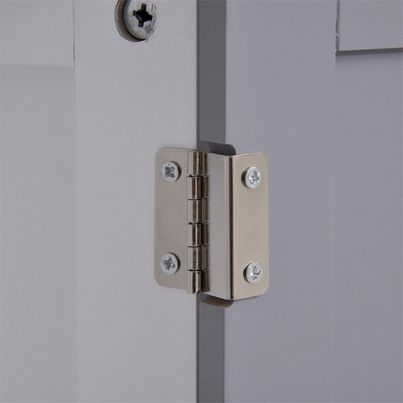 Meuble de rangement sous évier en U, double porte, 1 personne, blanc et gris