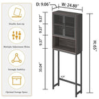 Étagère de rangement multi-couleurs de style industriel pour toilettes, montage par 1 personne, porte en maille