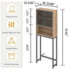 Étagère de rangement multi-couleurs de style industriel pour toilettes, montage par 1 personne, porte en maille
