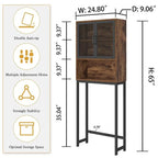 Étagère de rangement multi-couleurs de style industriel pour toilettes, montage par 1 personne, porte en maille