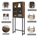 Étagère de rangement multi-couleurs de style industriel pour toilettes, montage par 1 personne, porte en maille